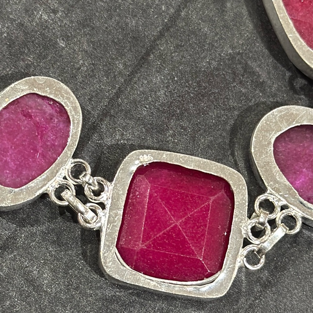 Silver Ruby Bracelet - image 5